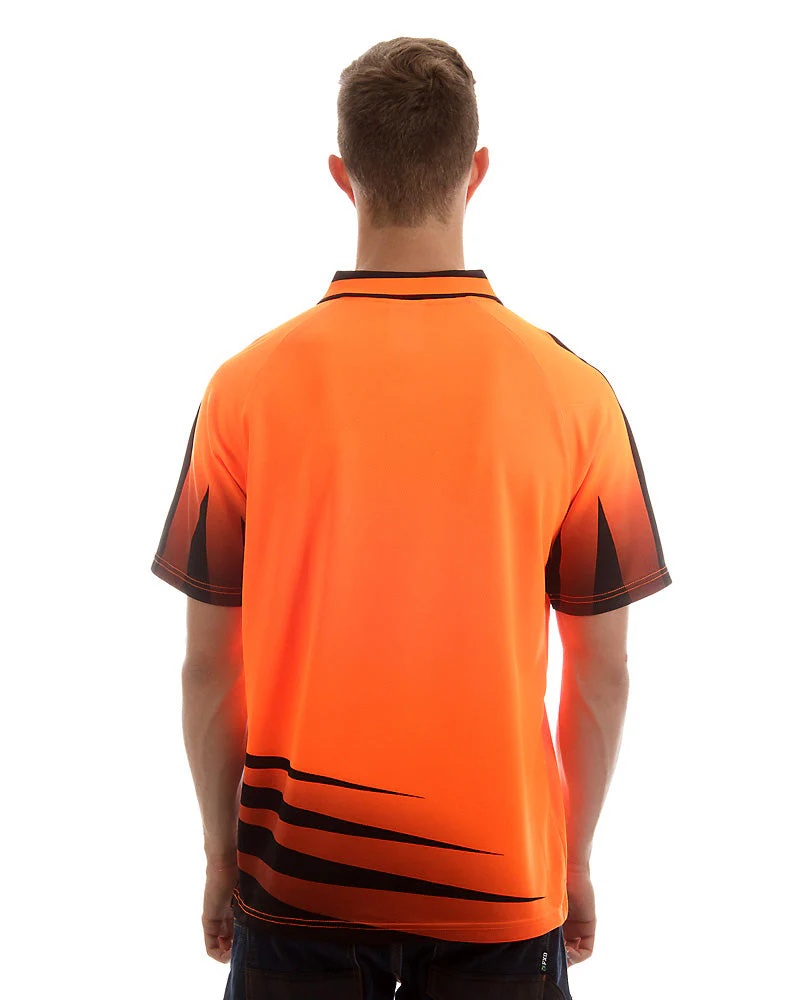 Hi Vis Rippa Sub Polo Shirt - Orange/Black - Image 3