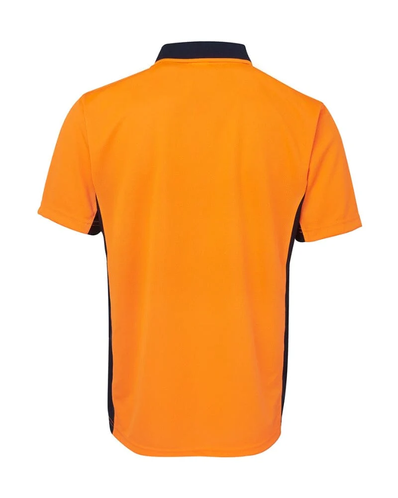 Hi Vis Short Sleeve Sport Polo - Orange/Navy - Image 3