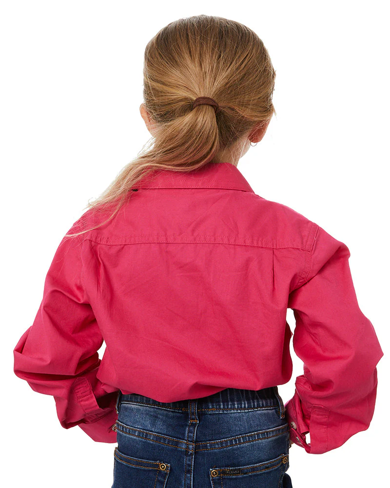 Kids Closed Front Shirt LS - Pink - Image 4