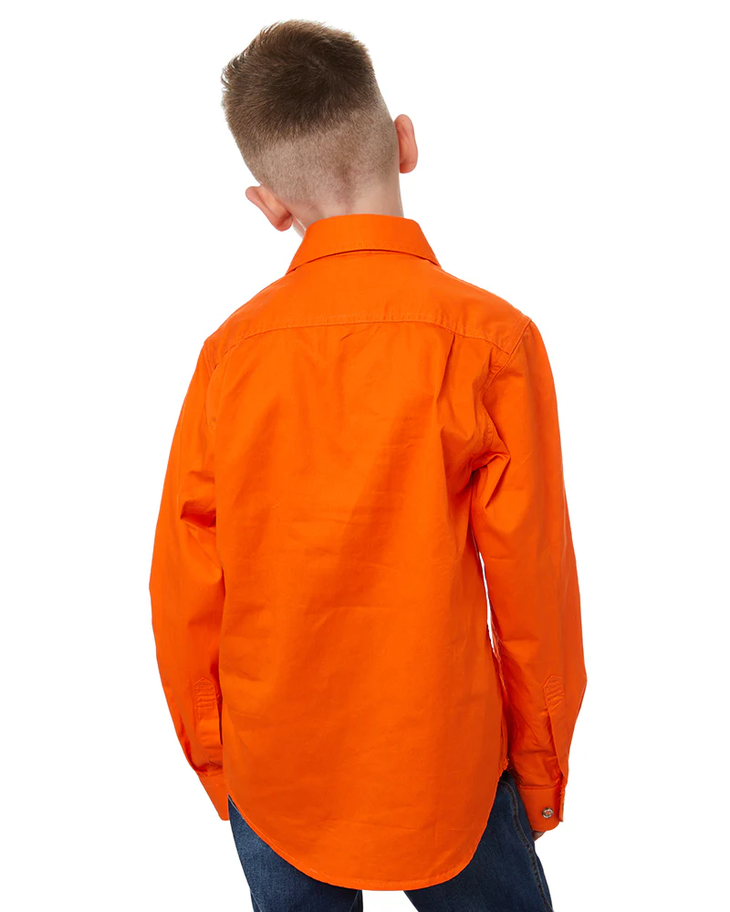 Kids Closed Front Shirt LS - Tangerine - Image 4