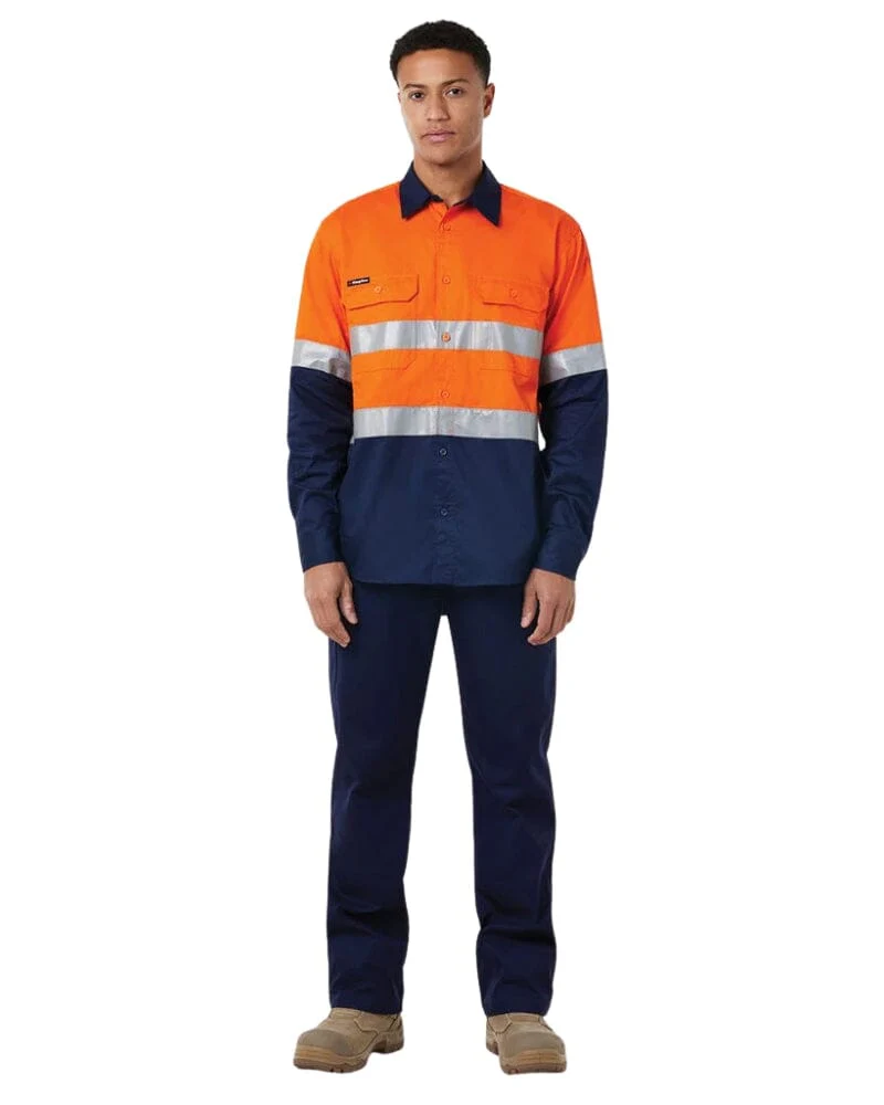 Vented Drill Shirt Taped - Orange/Navy - Image 2