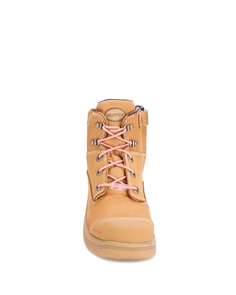 Ladies Zip Side Ankle Boot - Wheat - Image 5