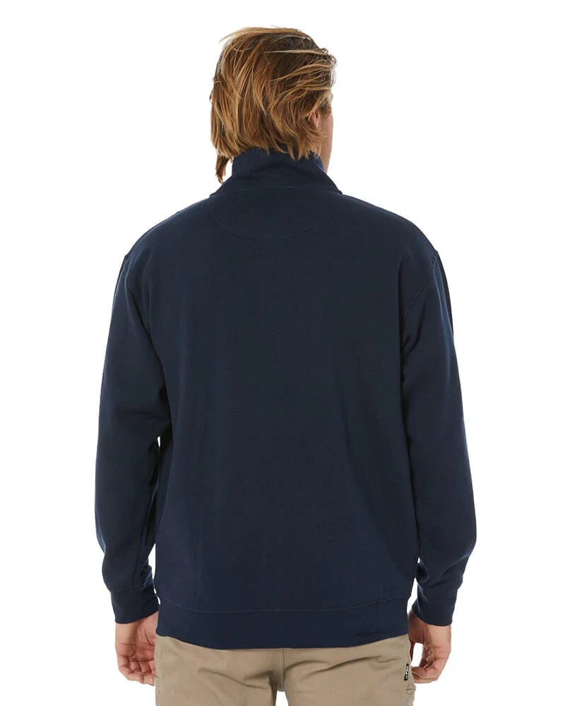 Classic Zip Through Fleece Sweater - French Navy - Image 4