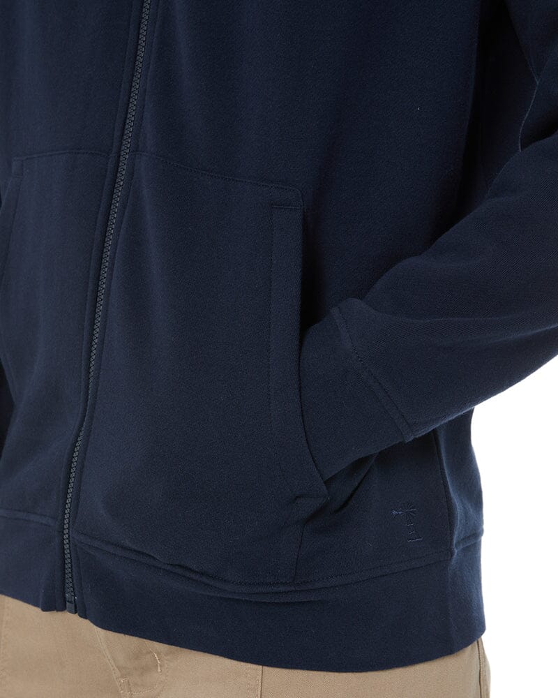 Classic Zip Through Fleece Sweater - French Navy - Image 6