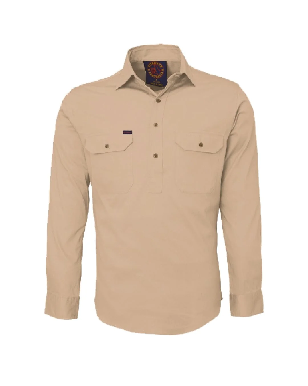 Closed Front Shirt LS - Clay