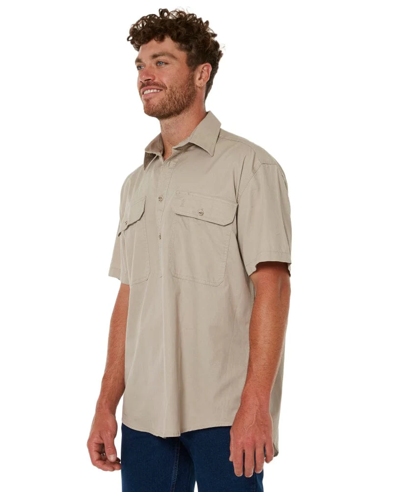 Closed Front SS Shirt - Clay - Image 3