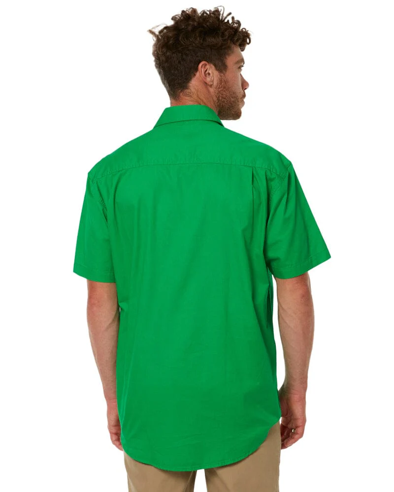 Closed Front SS Shirt - Emerald - Image 4