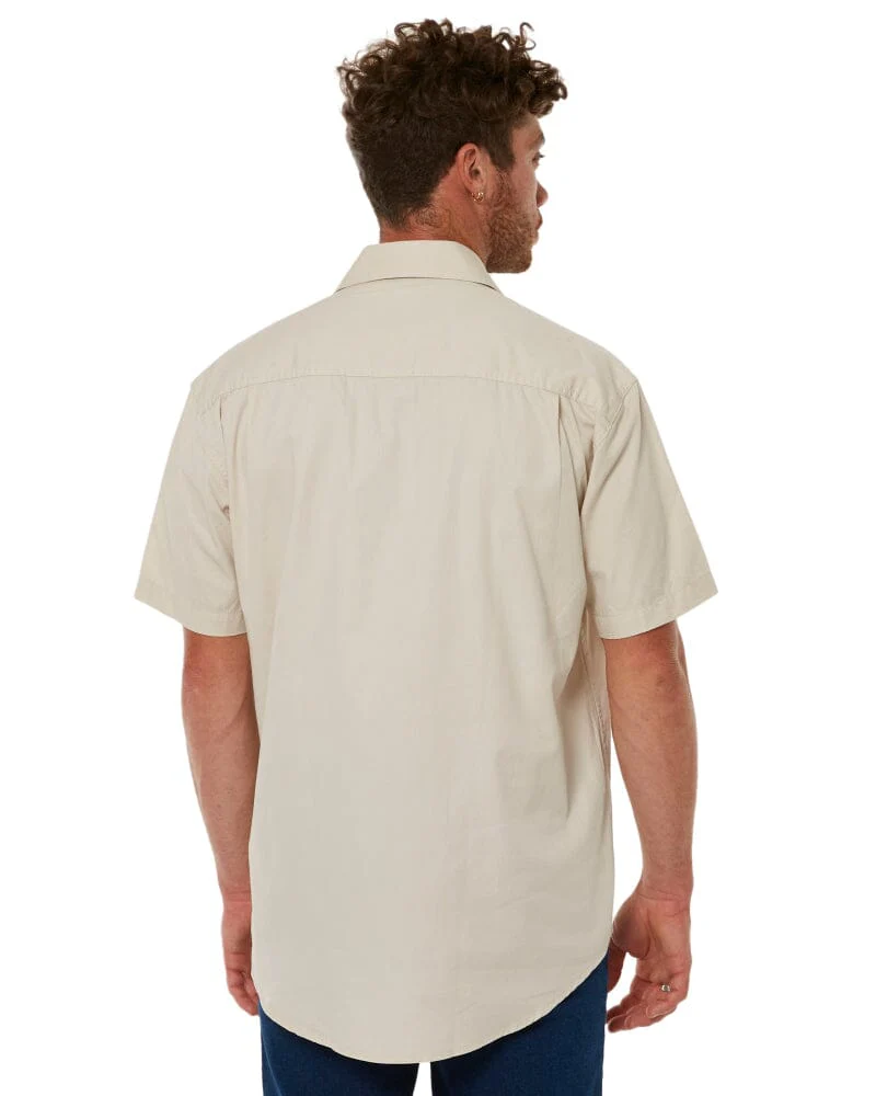 Closed Front SS Shirt - Stone - Image 4
