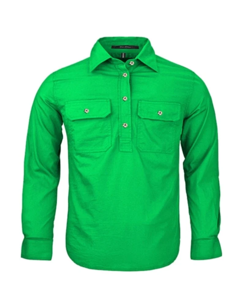 Kids Closed Front Shirt LS - Emerald - Image 2