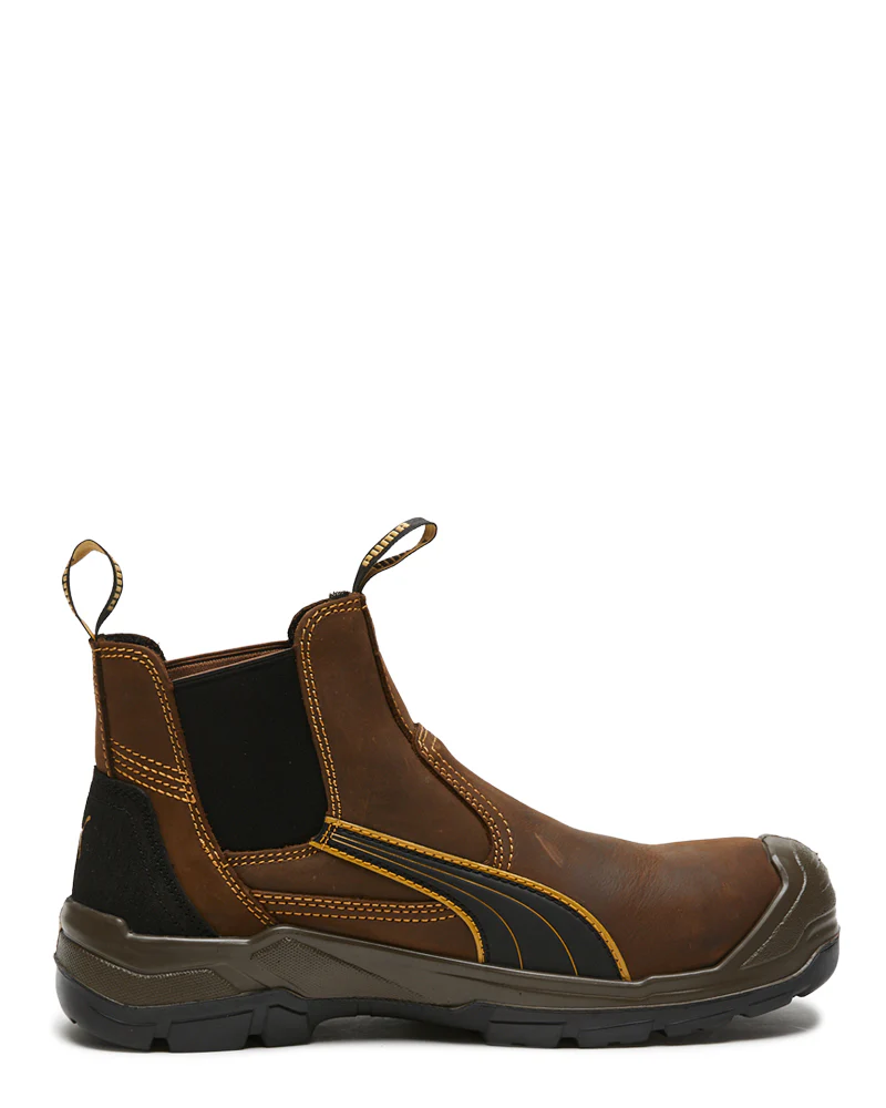Tanami Scuff Cap Elastic Sided Boot - Brown/Yellow - Image 4