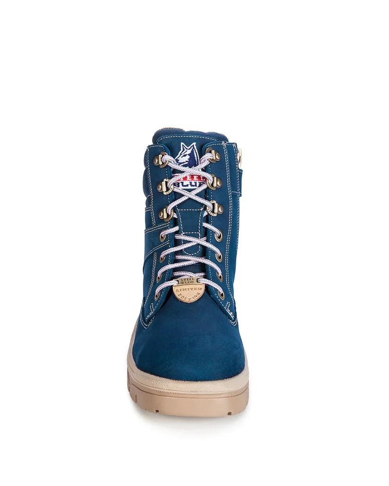 Ladies Southern Cross Lace Up Ankle Boot with Zip - Blue - Image 5