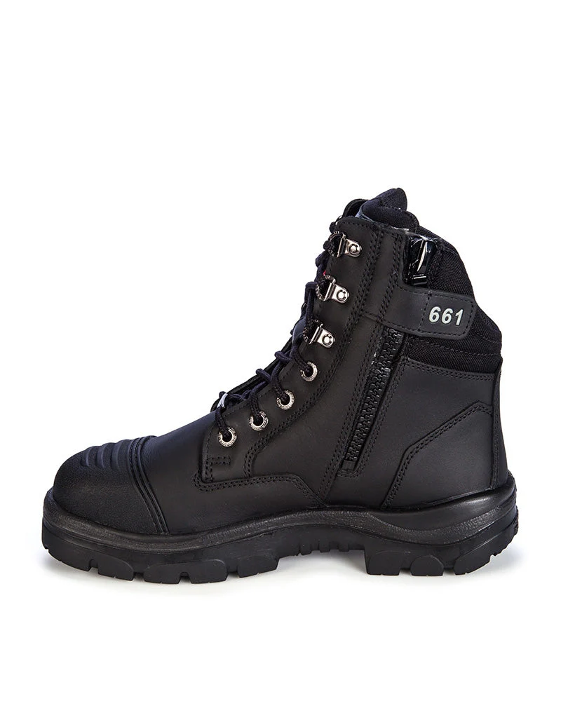 Southern Cross Zip Side Safety Boot - Black - Image 2