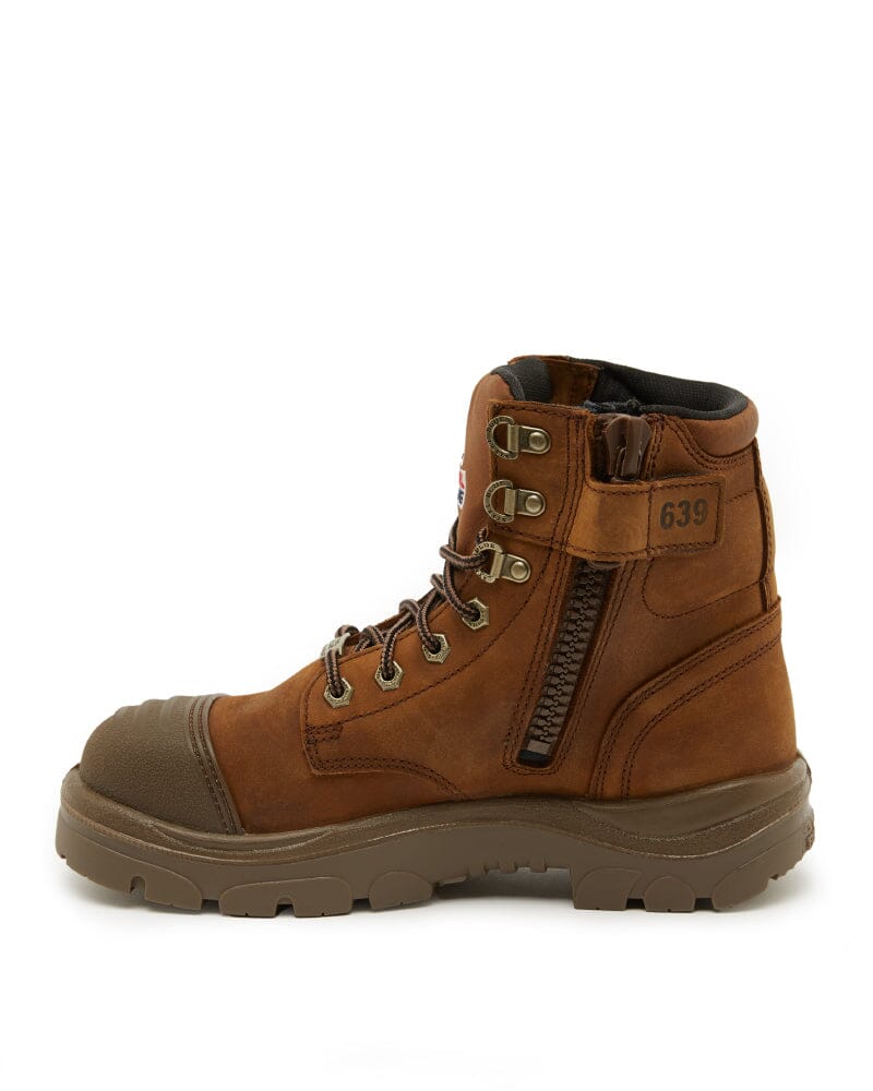 Argyle Zip Scuff Cap Waterproof Safety Boot - Distressed Brown - Image 2