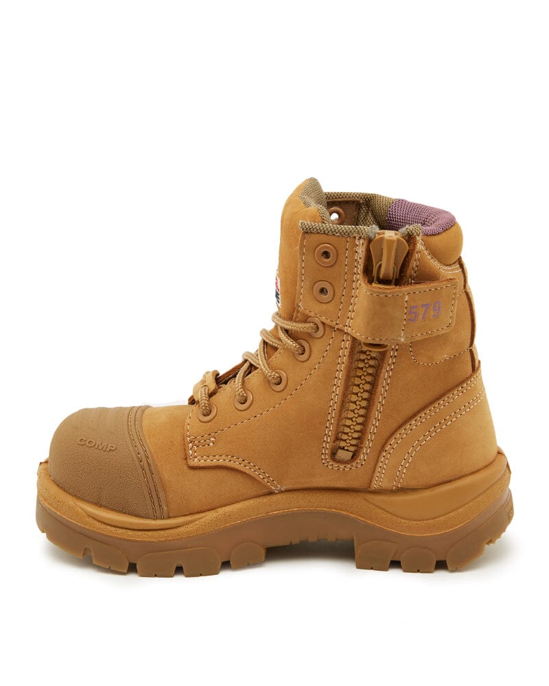 Ladies Argyle Scuff Cap Composite Safety Boot - Wheat - Image 2