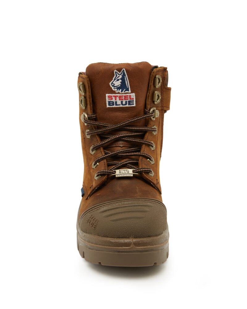 Ladies Argyle Zip Scuff Cap Waterproof Safety Boot - Distressed Brown - Image 5