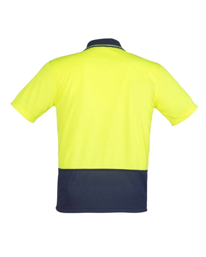 Hi Vis Basic Short Sleeve Polo - Yellow/Navy - Image 7