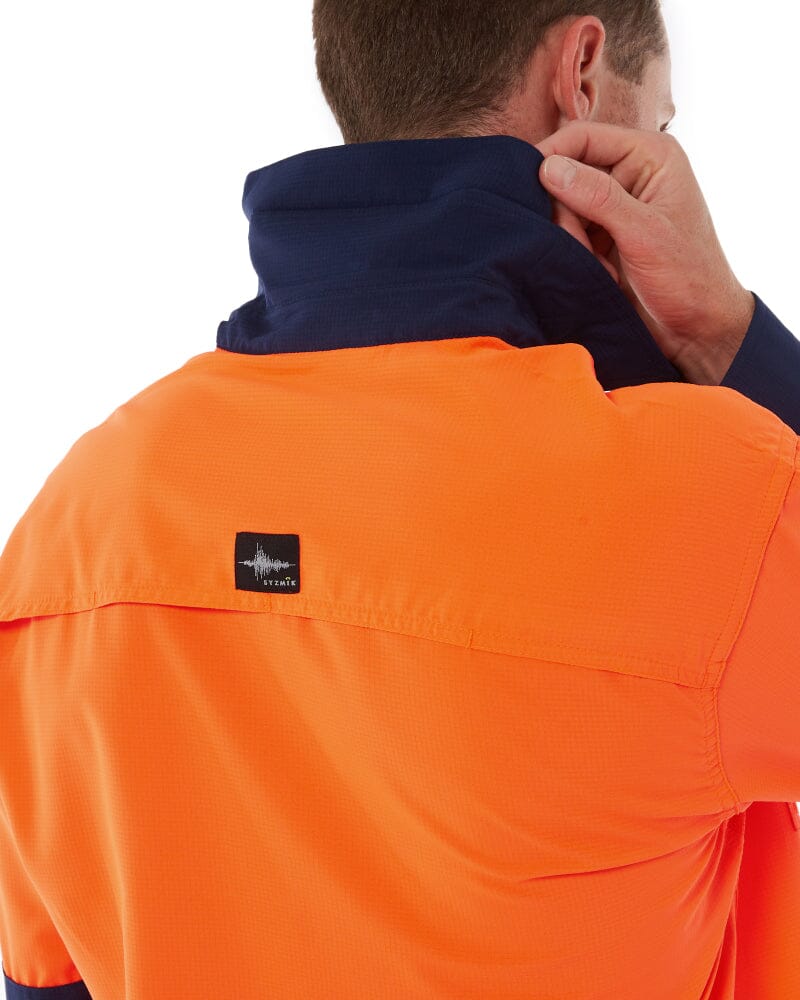 Hi Vis Outdoor Long Sleeve Shirt - Orange/Navy - Image 7