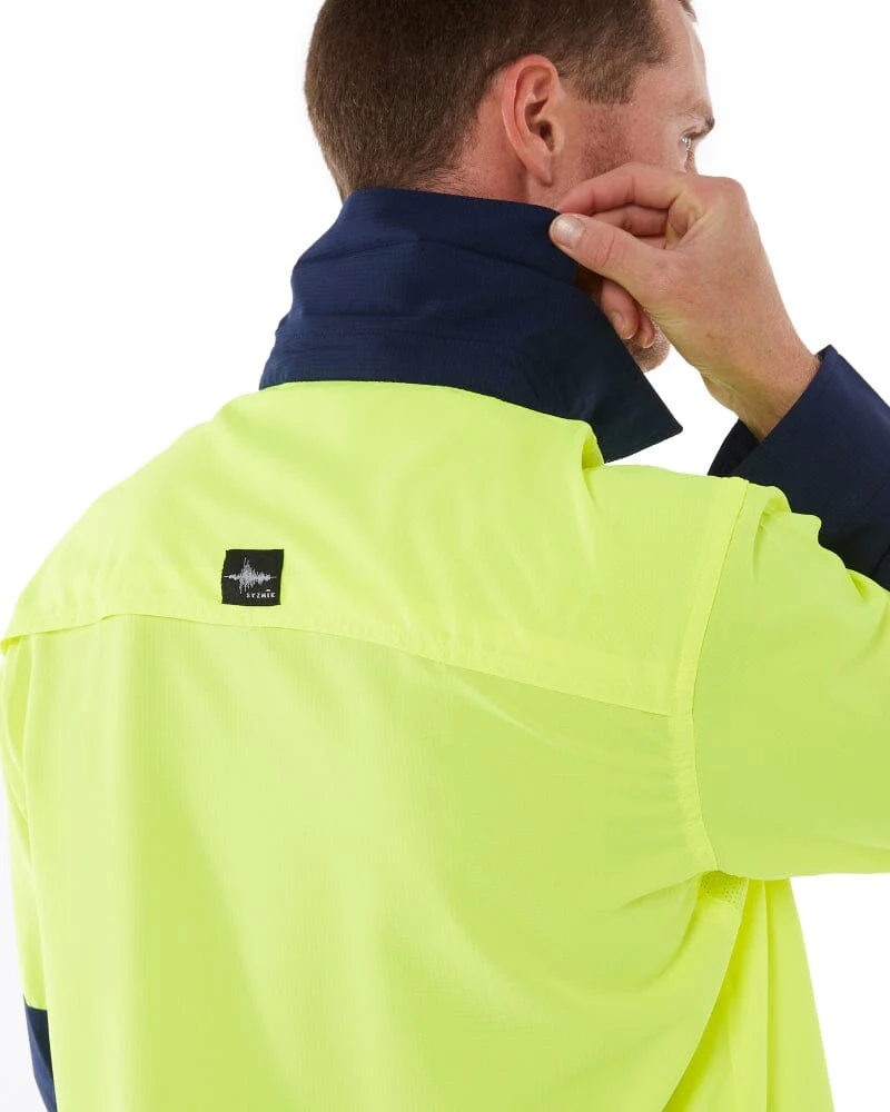 Hi Vis Outdoor Long Sleeve Shirt - Yellow/Navy - Image 7