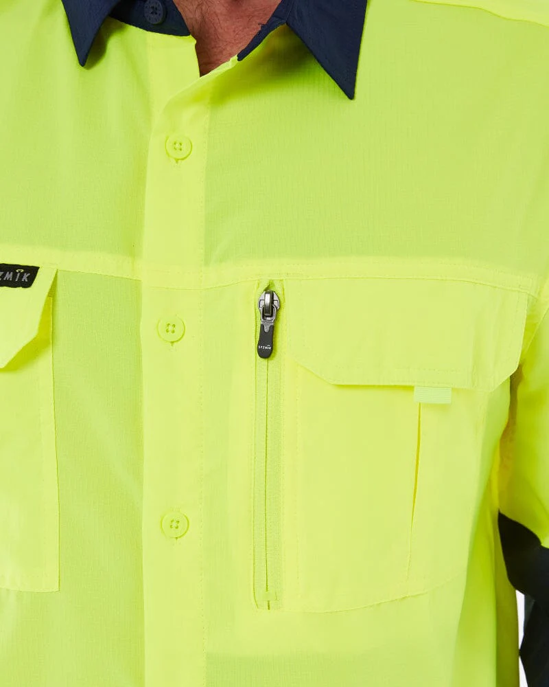 Hi Vis Outdoor Long Sleeve Shirt - Yellow/Navy - Image 8