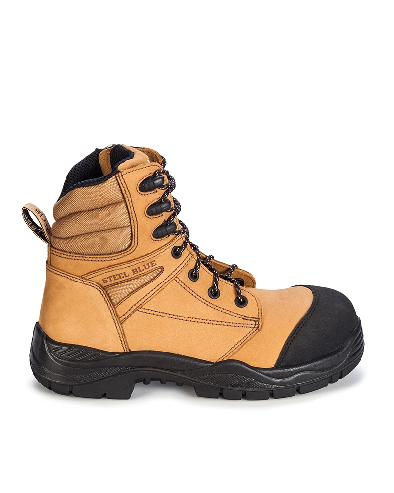 Torquay Lace Up Ankle Boot with Zip - Wheat - Image 4