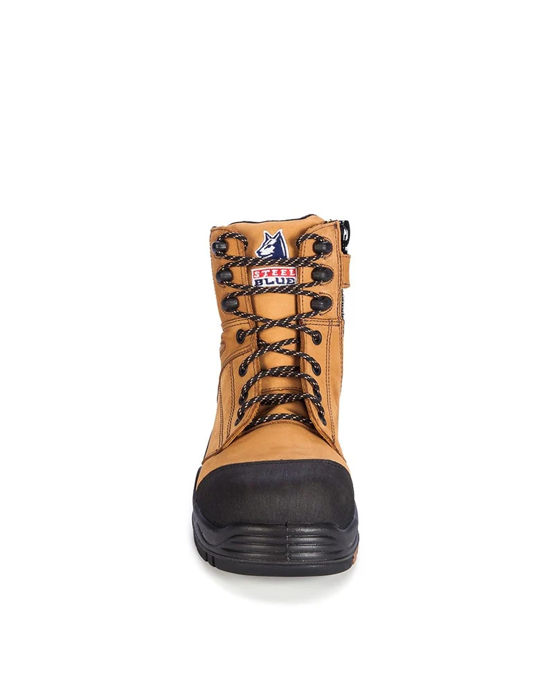 Torquay Lace Up Ankle Boot with Zip - Wheat - Image 5