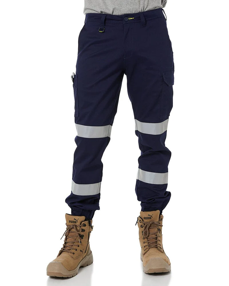 Tradies Taped Biomotion Stretch Cotton Drill Cargo Cuffed Pants Value Pack - Navy - Image 2
