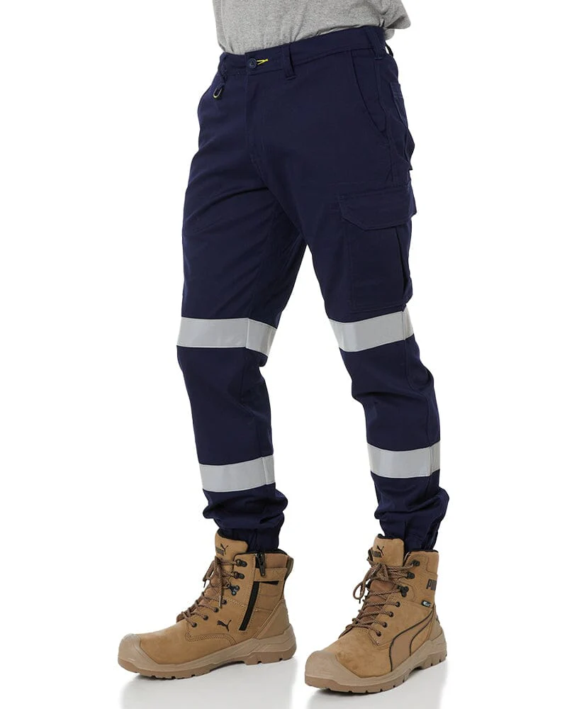 Tradies Taped Biomotion Stretch Cotton Drill Cargo Cuffed Pants Value Pack - Navy - Image 3