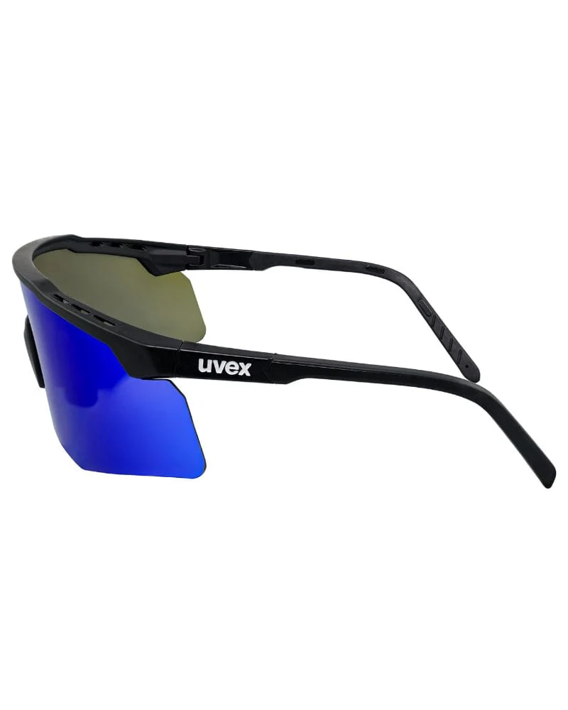 Apex Safety Glasses Black Frame - Blue Mirror - Image 2