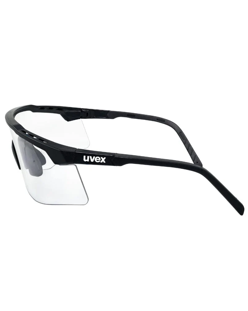 Apex Safety Glasses Black Frame - Clear - Image 2
