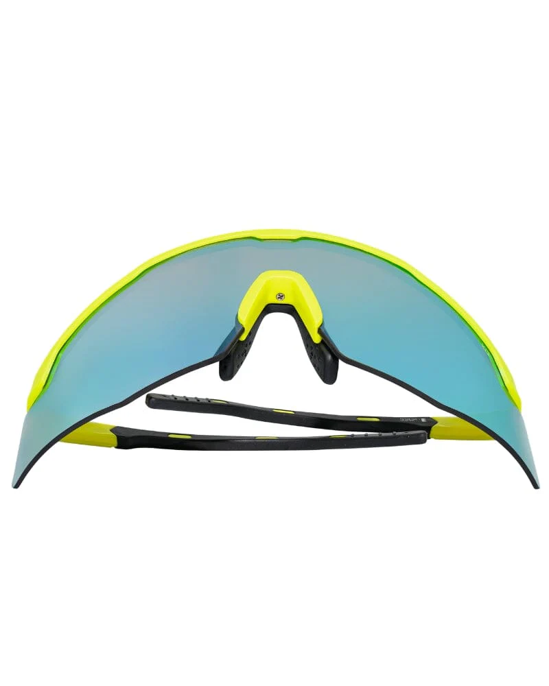 Apex Safety Glasses Hi Vis Yellow Frame - Purple Mirror - Image 3