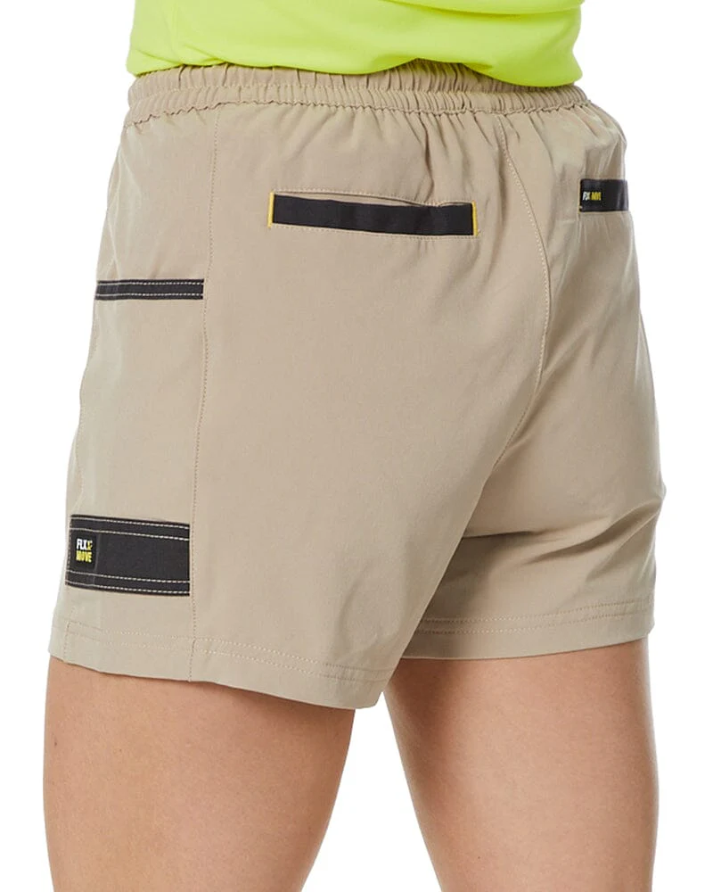 Womens Flex and Move 4-Way Stretch Elastic Waist Short - Stone - Image 4