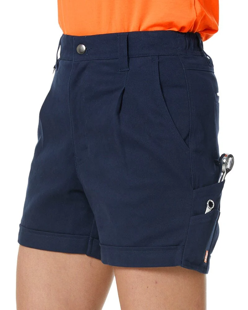 Tradies The Workz Womens Shorts 2 Value Pack - Navy - Image 3