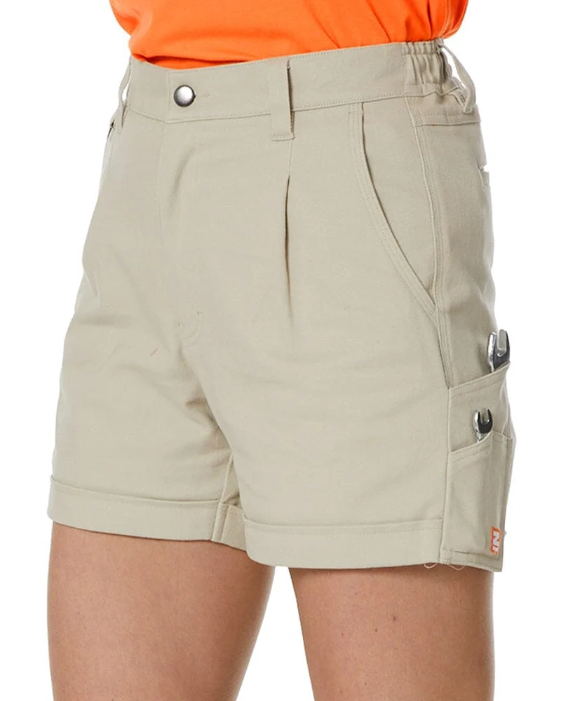 Tradies The Workz Womens Shorts 2 Value Pack - Stone - Image 3