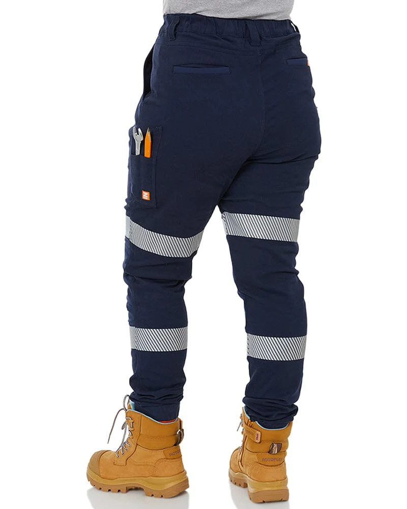Tradies The Workz Womens Taped Pant 2 Value Pack - Navy - Image 4